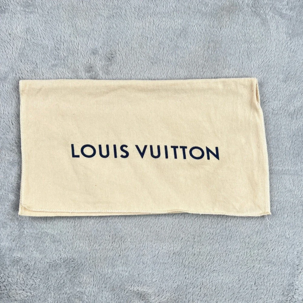 Louis Vuitton Original Cotton Flap Dust Bag 9.5x6 Tan Wallet Pouch Storage Bag